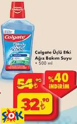 COLGATE ÜÇLÜ ETKİ AĞIZ BAKIM SUYU 500 ML COLGATE ÜÇLÜ ETKİ AĞIZ BAKIM SUYU 500 ML